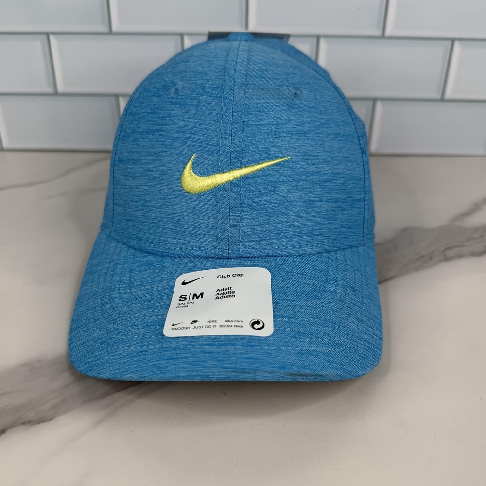 Nike Hat Cap Strap Back Mens S/M Blue Dri-FIT Club Cap Training Unisex